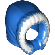 Capuche doublée de fourrure, courte, étroite ouverture faciale avec motif de bord de fourrure bleu clair vif (Hood Fur-lined, Short, Narrow Facial Opening with Bright Light Blue Fur Edge Pattern)
