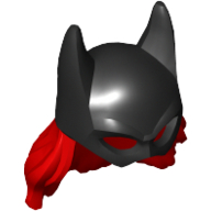 Visuel indicatif Rebrickable de Cheveux et masque, capot de Batgirl, avec motif imprimé cheveux roux (Hair and Mask, Batgirl Cowl, with Red Hair Print)