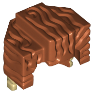 Visuel indicatif Rebrickable de Cheveux Trapézoïde Balayé Retour avec beige Fins motif imprimé (Hair Trapezoid Swept Back with Tan Ends Print)