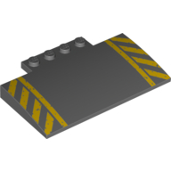 Visuel indicatif Rebrickable de Brique courbée 5 x 8 x 2/3 avec motif imprimé rayures jaune danger (Brick Curved 5 x 8 x 2/3 with Yellow Danger Stripes Print)