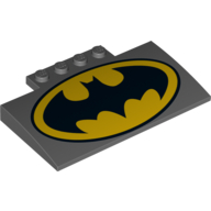 Visuel indicatif Rebrickable de Brique courbée 5 x 8 x 2/3 avec motif imprimé Batman Logo (Brick Curved 5 x 8 x 2/3 with Batman Logo Print)