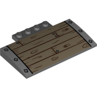 Visuel indicatif Rebrickable de Brique courbée 5 x 8 x 2/3 avec panneau en bois (Brick Curved 5 x 8 x 2/3 with Wood Panel Drawbridge Print)