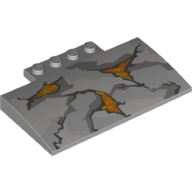 Visuel indicatif Rebrickable de Brique courbée 5 x 8 x 2/3 avec rocher fissuré 3 trous de lave motif imprimé (Brick Curved 5 x 8 x 2/3 with Rock Cracked 3 Lava Hole Print)
