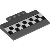 Visuel indicatif Rebrickable de Brique courbée 5 x 8 x 2/3 avec motif imprimé à damier (Brick Curved 5 x 8 x 2/3 with Checkered Print)