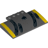 Visuel indicatif Rebrickable de Brique courbée 5 x 8 x 2/3 avec tache d'huile et motif imprimé de marques de pneu (Brick Curved 5 x 8 x 2/3 with Oil stain and Tire Marks Print)