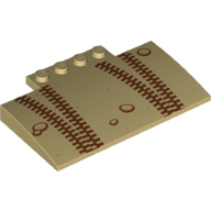 Visuel indicatif Rebrickable de Brique courbe 5 x 8 x 2/3 avec motif imprimé de pistes de pneus brun rougeâtre (Brick Curved 5 x 8 x 2/3 with Reddish Brown Tyre Tracks Print)