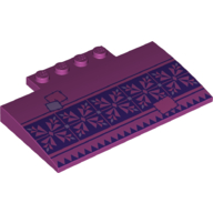 Visuel indicatif Rebrickable de Brique courbée 5 x 8 x 2/3 avec motif imprimé flocons de neige tapis/tapisserie violet foncé (Brick Curved 5 x 8 x 2/3 with Dark Purple Carpet/Tapestry Snowflakes Print)