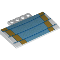 Visuel indicatif Rebrickable de Brique courbée 5 x 8 x 2/3 avec motif imprimé Escalier bleu moyen/or (Brick Curved 5 x 8 x 2/3 with Medium Blue/Gold Stairs Print)