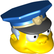 Tête de minifigurine spéciale, Simpsons, Chef Wiggum (Minifig Head Special, Simpsons, Chief Wiggum)