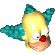 Tête de minifigurine spéciale, Simpsons, Krusty le clown (Minifig Head Special, Simpsons, Krusty the Clown)