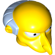 Tête de minifigurine spéciale, simpsons, Mr. brûlures (Minifig Head Special, Simpsons, Mr. Burns)