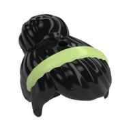 Cheveux haut noeud chignon et vert citron bande imprimée motif (Hair Top Knot Bun and Lime Hair Band Print)