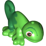 Visuel indicatif Rebrickable de Animal, caméléon aux yeux noirs motif imprimé marbré motif vert (pascal) (Animal, Chameleon with Black Eyes Print Marbled Green Pattern (Pascal))