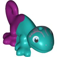 Visuel indicatif Rebrickable de Animal, caméléon avec fond magenta imprimé (Animal, Chameleon with Magenta Back Print)