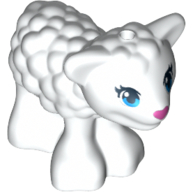 Visuel indicatif Rebrickable de Animal, Mouton / Agneau aux yeux d'azur foncé, Nez et cils rose foncé (Animal, Sheep / Lamb with Dark Azure Eyes, Dark Pink Nose and Eyelashes Print)