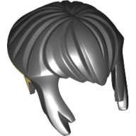 Cheveux courts, coupe bol avec serrures latérales et motif imprimé arrière jaune clair (Hair Short, Bowl Cut with Side Locks and Bright Light Yellow Rear Print)