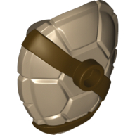 Visuel indicatif Rebrickable de Carapace de tortue minifigurine avec tenon avec motif de ceinture horizontale et diagonale marron foncé (Minifig Neckwear Turtle Shell with Stud with Dark Brown Horizontal and Diagonal Belt Pattern)