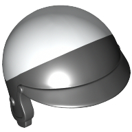 Visuel indicatif Rebrickable de Casque moto visage ouvert, avec visière et motif haut blanc (Helmet Motorcycle Open Face, with Visor and White Top Pattern)