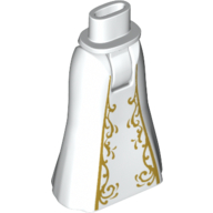 Visuel indicatif Rebrickable de Bassin mini-poupée et jupe pleine longueur avec motif imprimé scrollwork or (Minidoll Hips and Full Length Skirt with Gold Scrollwork Print)