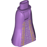 Visuel indicatif Rebrickable de Bassin mini-poupée et jupe pleine longueur avec or et argent détails complexes motif imprimé (Minidoll Hips and Full Length Skirt with Gold and Silver Intricate Details Print)