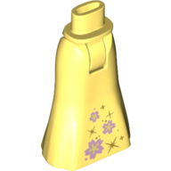 Visuel indicatif Rebrickable de Mini-poupée bassin et jupe pleine longueur avec fleurs roses et étoiles dorées motif imprimé (Minidoll Hips and Full Length Skirt with Pink Flowers and Gold Stars Print)