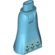 Visuel indicatif Rebrickable de Jupe pleine longueur avec 3 grandes et 4 petites fleurs imprimées (Minidoll Hips and Full Length Skirt with 3 Large and 4 Small Flowers Print)