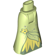 Mini-poupée bassin et jupe pleine longueur avec fleur jaune, vert foncé sous robe, étoiles, feuilles jaunes (Minidoll Hips and Full Length Skirt with Yellow Flower, Dark Green Under Dress, Stars, Yellow Leaves)