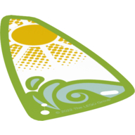 Visuel indicatif Rebrickable de Voile, triangulaire, avec bordure de vert citron, vague, et le soleil motif imprimé (Sail, Triangular, with Lime Border, Wave, and Sun Print)