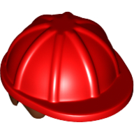 Visuel indicatif Rebrickable de Cheveux et casque, Construction / Chapeau rigide, court Motif marron rougeâtre (Hair and Helmet, Construction / Hard Hat, Short Straight Reddish Brown Pattern)