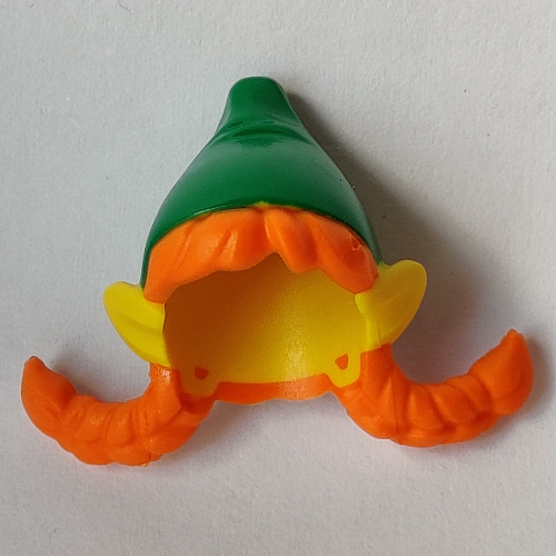 Cheveux et chapeau, oreilles d'elfe avec couettes orange et motif chapeau vert (Hair and Hat, Elf Ears with Orange Pigtails and Green Hat Pattern)