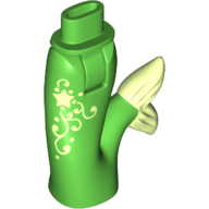 Visuel indicatif Rebrickable de Bassin mini-poupée et queue de poisson (sirène) avec nageoire de queue vert vif et motif imprimé étoiles (Minidoll Hips and Fishtail (Mermaid) with Bright Green Tail Fin and Star Print)
