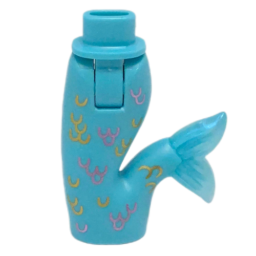 Visuel indicatif Rebrickable de Bassin mini-poupée et queue de poisson (sirène) avec motif imprimé de queue bleu clair satiné (Minidoll Hips and Fishtail (Mermaid) with Satin Trans-Light Blue Tail Print)