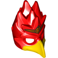 Masque Oiseau (Phoenix) avec bec jaune et petit motif doré (Mask Bird (Phoenix) with Yellow Beak and Small Gold Headpiece Print)