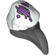 Masque oiseau (vautour) avec bec gris bleuté foncé et taches de tête violet motif imprimé (Mask Bird (Vulture) with Dark Bluish Gray Beak and Purple Head Patches Print)