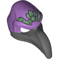 Masque oiseau (vautour) avec bec gris bleuté foncé et tête de lit vert sable motif imprimé (Mask Bird (Vulture) with Dark Bluish Gray Beak and Sand Green Headpiece Print)