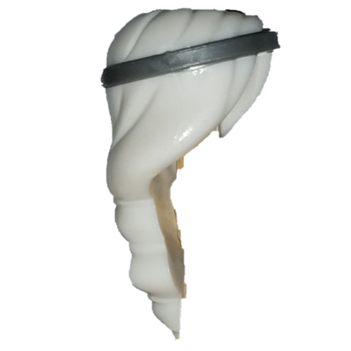 Cheveux longs avec bandeau plat Argent motif imprimé (Hair Long with Headband Flat Silver Print)