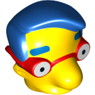 Tête de minifigurine Spécial, Simpsons, Milhouse Van Houten (Minifig Head Special, Simpsons, Milhouse Van Houten)