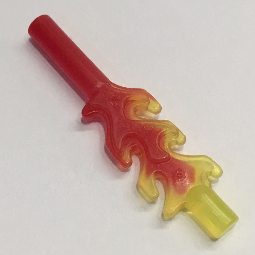 Visuel indicatif Rebrickable de Bar 4l avec des saillies de flamme et marbré motif transparent-jaune (Bar 4L with Flame Protrusions and Marbled Trans-Yellow Pattern)