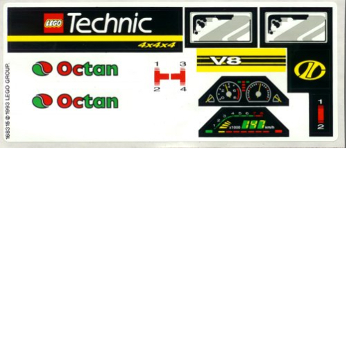 Visuel indicatif Rebrickable de Feuille d’autocollants pour le set 8880-1 (Sticker Sheet for Set 8880-1)
