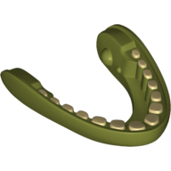 Visuel indicatif Rebrickable de Partie du corps de la créature, mâchoire inférieure avec des dents imprimées (Creature Body Part, Dewback Lower Jaw with Teeth Print)
