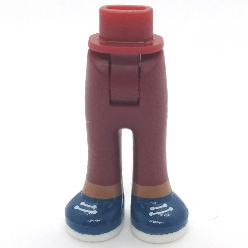 Visuel indicatif Rebrickable de Bassin mini-poupée et pantalon avec poches arrière avec des chaussures bleu foncé, lacets blanches, jambes de nougat moyen (Minidoll Hips and Trousers with Back Pockets with Dark Blue Shoes, White Laces, Medium Nougat Legs)