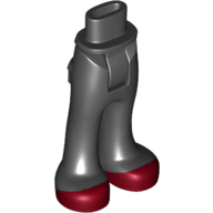 Visuel indicatif Rebrickable de Mini-poupée bassin et pantalon avec poches arrière avec motif imprimé de chaussures rouge foncé (Minidoll Hips and Trousers with Back Pockets with Dark Red Shoes Print)