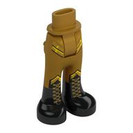 Visuel indicatif Rebrickable de Bassin mini-poupée et pantalon avec poches arrière avec des bottes noires, lacets dorés, grade slips imprimé (Minidoll Hips and Trousers with Back Pockets with Black Boots, Gold Laces, Rank Slips Print)