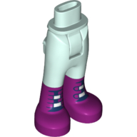Visuel indicatif Rebrickable de Mini poupée bassin et pantalon avec poches arrière avec des bottes magenta avec des attaches bleu foncé et blanc motif imprimé (Minidoll Hips and Trousers with Back Pockets with Magenta Boots with Dark Blue and White Fasteners Print)