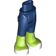Visuel indicatif Rebrickable de Mini-poupée bassin et pantalon avec poches arrière avec des hauts en vert citron avec des lacets blancs et des orteils motif imprimé (Minidoll Hips and Trousers with Back Pockets with Lime High Tops with White Laces and Toes Print)