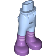 Visuel indicatif Rebrickable de Mini poupée bassin et pantalon avec poches arrière avec des chaussures de lavande, lacets blanches (Minidoll Hips and Trousers with Back Pockets with Lavender Shoes, White Laces)