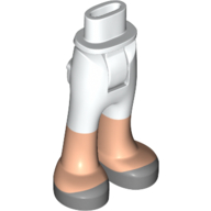 Visuel indicatif Rebrickable de Bassin mini-poupée et pantalon avec poches arrière avec jambes nougat clair, chaussures argentées (Minidoll Hips and Trousers with Back Pockets with Light Nougat Legs, Silver Shoes)