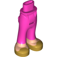 Bassin mini-poupée et pantalon avec poches arrière avec des jambes de nougat clair, chaussures dorées (Minidoll Hips and Trousers with Back Pockets with Light Nougat Legs, Gold Shoes)
