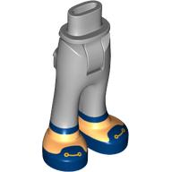 Visuel indicatif Rebrickable de Mini-poupée bassin et pantalon avec poches arrière avec garniture bleu foncé, chaussures motif imprimé (Minidoll Hips and Trousers with Back Pockets with Dark Blue Trim, Shoes Print)