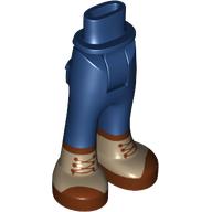 Visuel indicatif Rebrickable de Mini-poupée bassin et pantalon avec poches arrière avec des bottes brun rougeâtre motif imprimé (Minidoll Hips and Trousers with Back Pockets with Reddish Brown Boots Print)
